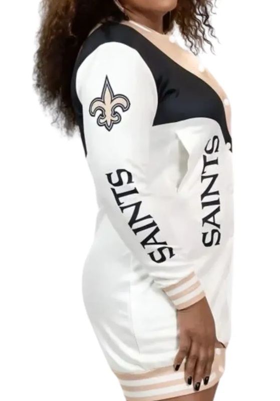 New Orleans Saints Women's Varsity Snap Up Jacket Dress