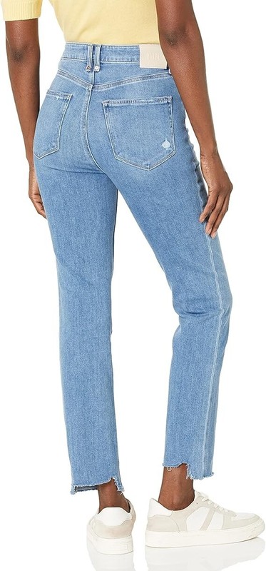 NEW PAIGE JEANS CINDY SUPER HIGH RISE STRAIGHT ANKLE in AUSTYN FRAY SIZE 33 *Z