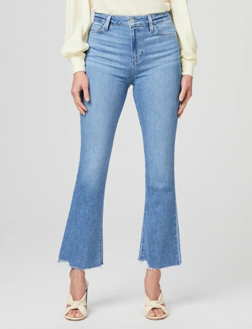 NEW PAIGE JEANS CLAUDINE HIGH RISE ANKLE FLARE DARLING SIESTA HEM SIZE 32 **JJ