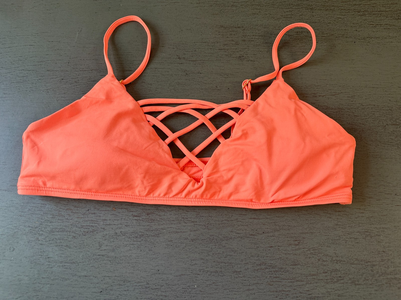 NEW pink L SPACE swimsuit bikini top size large