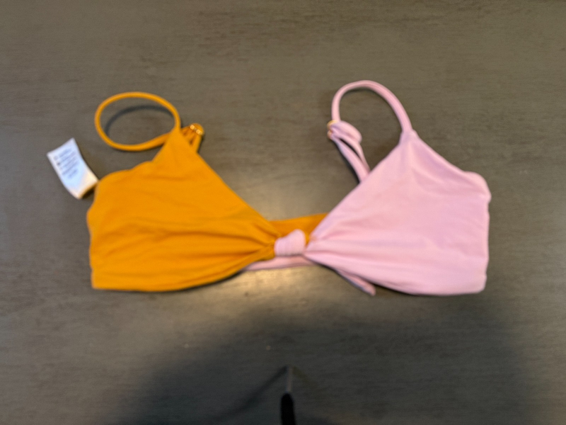 NEW purple gold L SPACE swimsuit bikini top size small