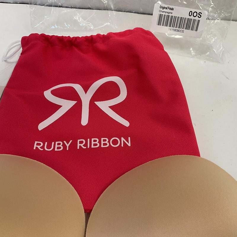 New Ruby Ribbon Set Beige Petals Size OOS And RR Logo Drawstring Bag