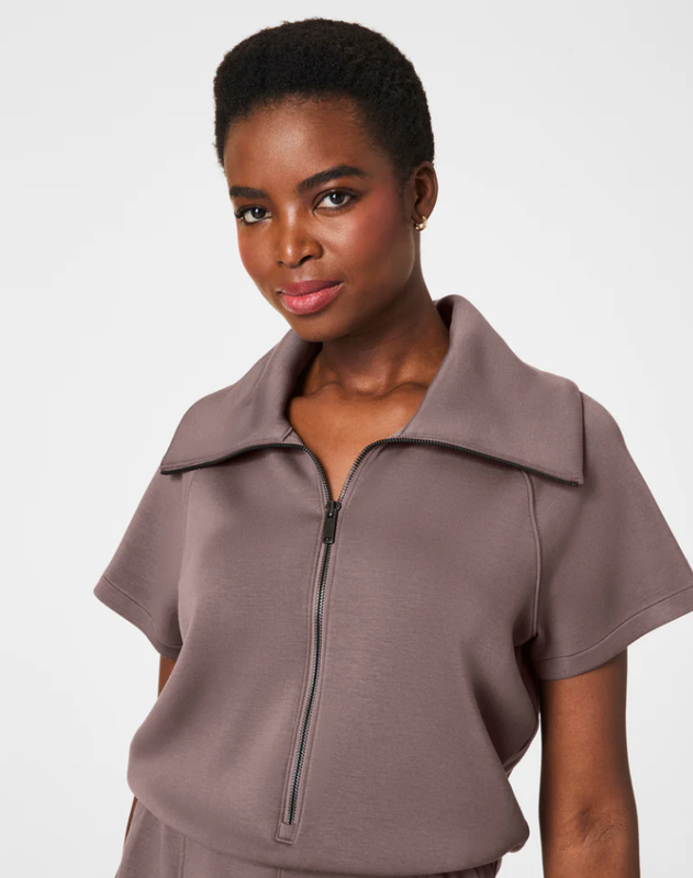 NEW SALE SPANX AirEssentials® Half-Zip Jumpsuit Smoke