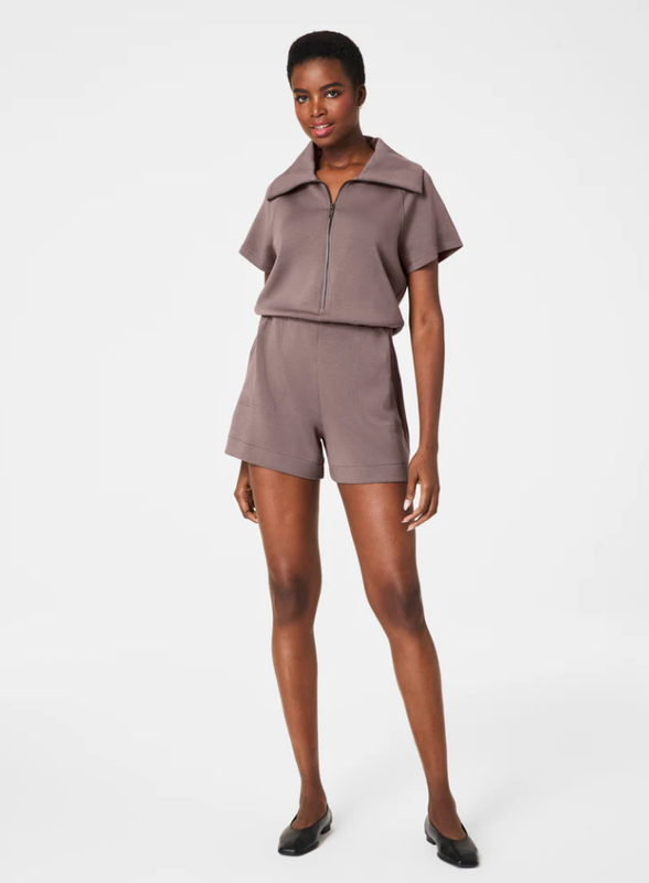 NEW SALE SPANX AirEssentials® Half-Zip Jumpsuit Smoke