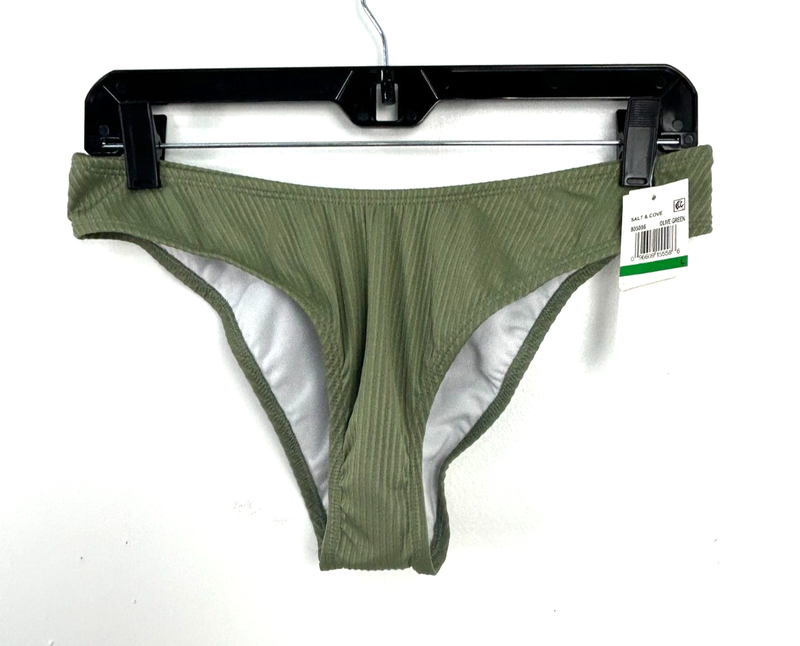 New Salt + Cove Juniors Ribbed Hipster Bikini Bottoms Olive Green Size L 1050H3