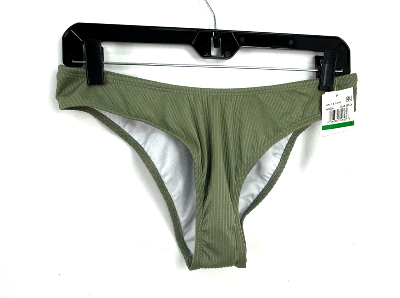 New Salt + Cove Juniors Ribbed Hipster Bikini Bottoms Olive Green Size L 1050H3