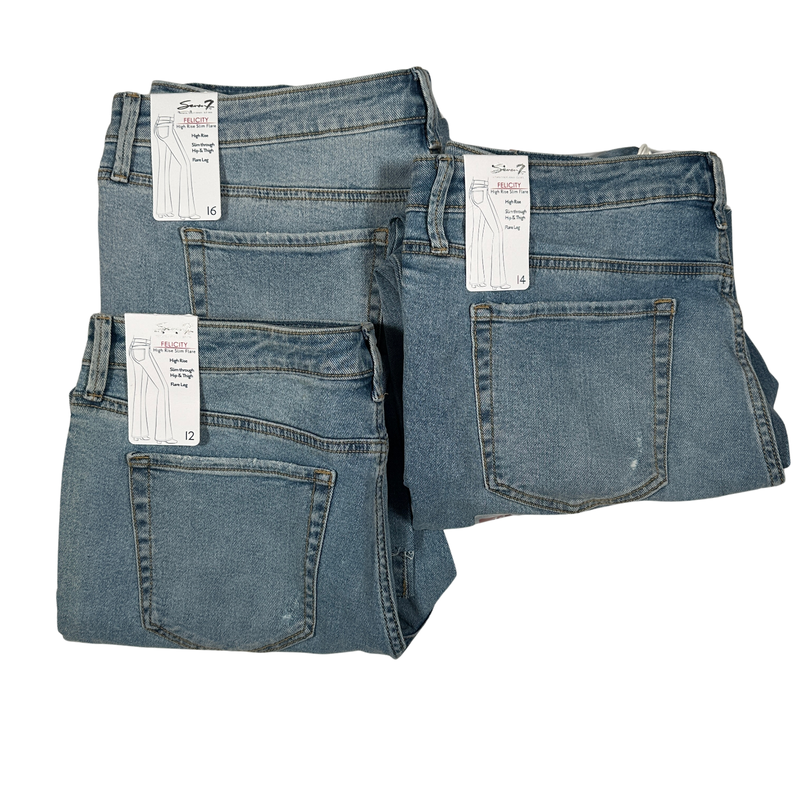 NEW - Seven7 - Women's Slimming Silhouette Soft Stretch Denim Slim Flare Jean