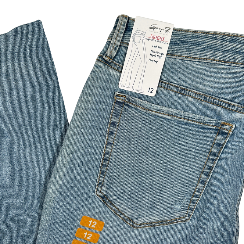 NEW - Seven7 - Women's Slimming Silhouette Soft Stretch Denim Slim Flare Jean
