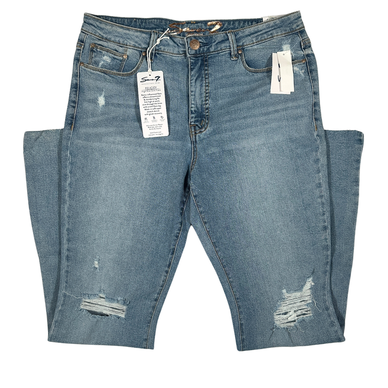 NEW - Seven7 - Women's Slimming Silhouette Soft Stretch Denim Slim Flare Jean