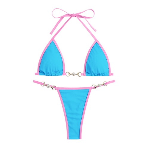 New Sexy Mini Bikini Shiny Women Brazilian G-String Set Thong Swimwear Swimsuits