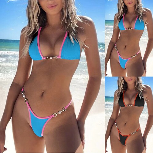 New Sexy Mini Bikini Shiny Women Brazilian G-String Set Thong Swimwear Swimsuits