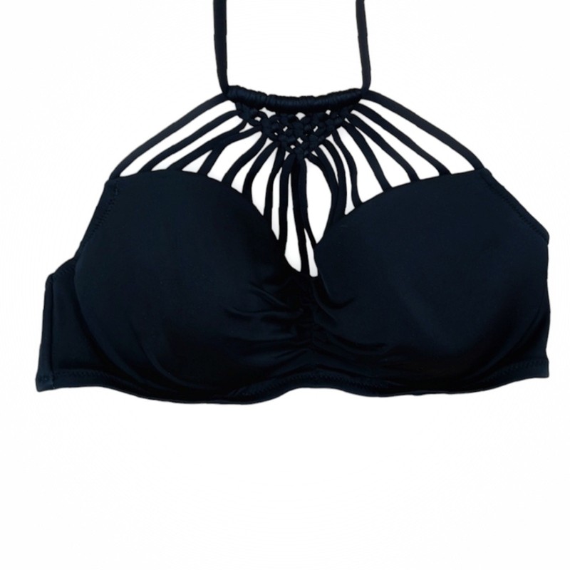 NEW Shade & Shore Size 38B Lightly Lined Strappy Woven Halter Bikini Top Only