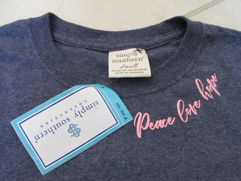 NEW Simply Southern LS T-Shirt Womens S THINK PINK Breast Cancer Ribbon