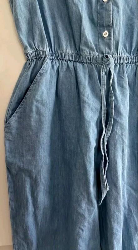 NEW Sincerely Jules Women Chambray Utility Jumpsuit Blue Small Pantsuit Casual