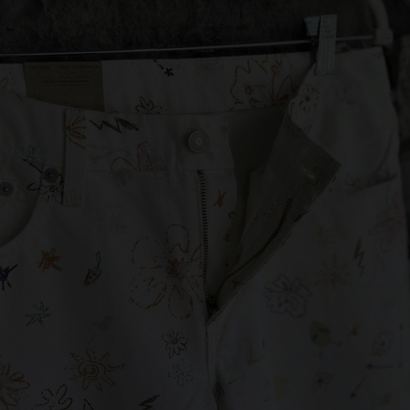 NEW Size 29 X 30 Levi’s Middy Straight Mid Rise Floral Cotton Denim Jean