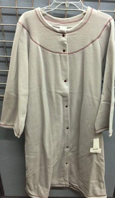 New Snap Front Fleece Robe M/ L/XL/2X/3X Navy Blue Or Gray Made In USA