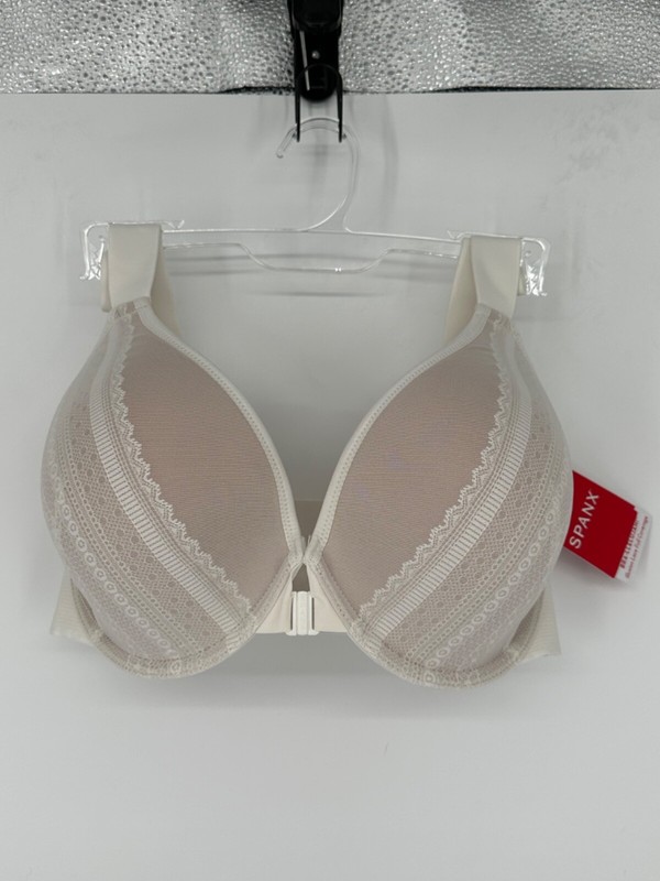 NEW Spanx BRA-LLELUJAH Illusion Lace Full Cover Bra Linen/Champagn Beige Sz 34D
