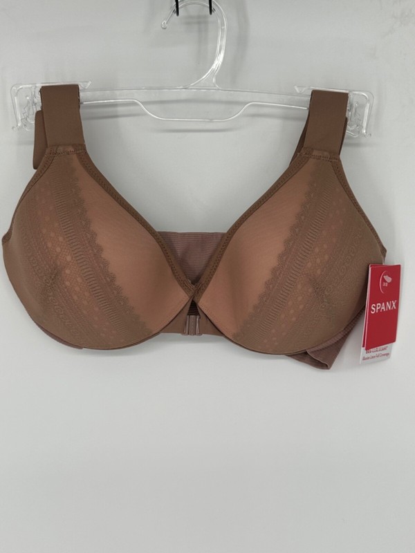 NEW Spanx BRA-LLELUJAH Illusion Lace Full Coverage Bra Café Vintage Rose Sz 38D