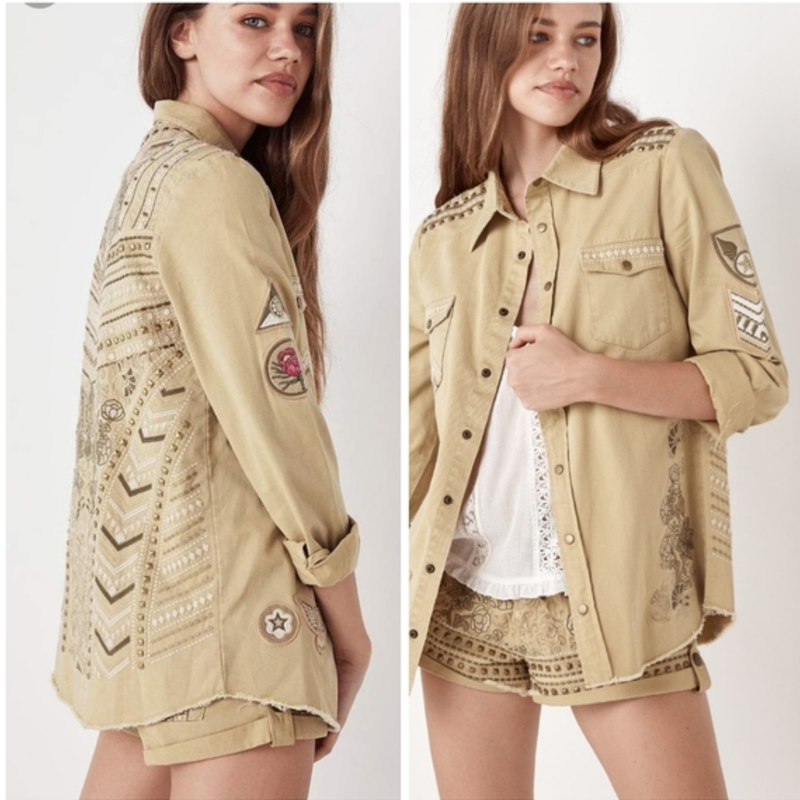 NEW Spell & The Gypsy Jacket Womens Medium The Wanderer Embroidered Military