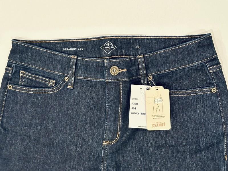 NEW St Johns Bay Secretly Slender Women’s 10 S Straight Leg Denim Stretch Jeans