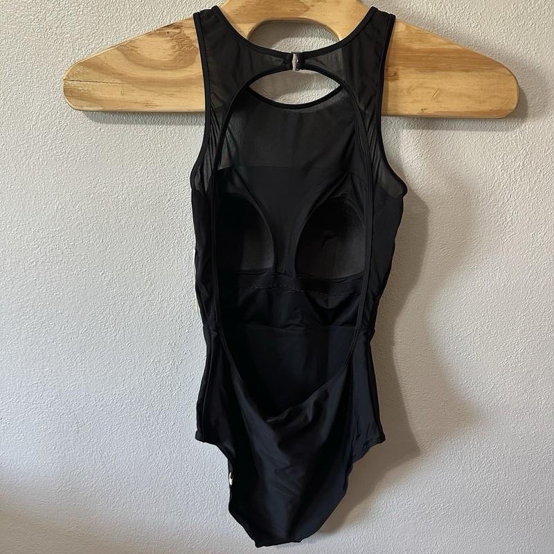 NEW Summersalt Black Mesh Free Style One Piece Swimsuit Size 10 Open Back