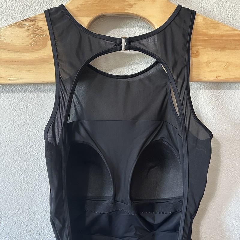 NEW Summersalt Black Mesh Free Style One Piece Swimsuit Size 10 Open Back