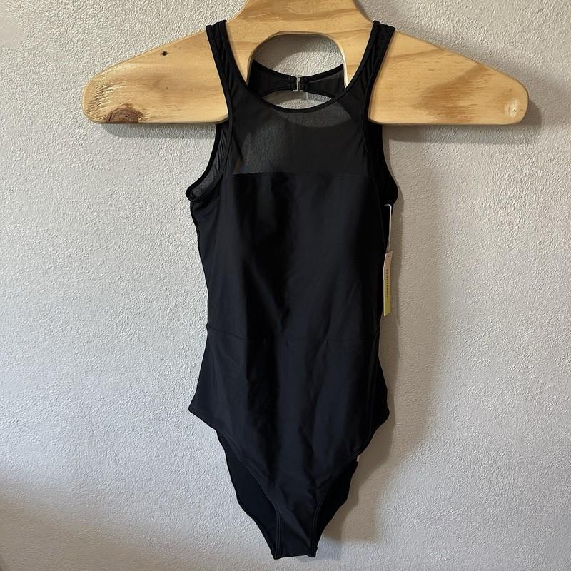 NEW Summersalt Black Mesh Free Style One Piece Swimsuit Size 10 Open Back