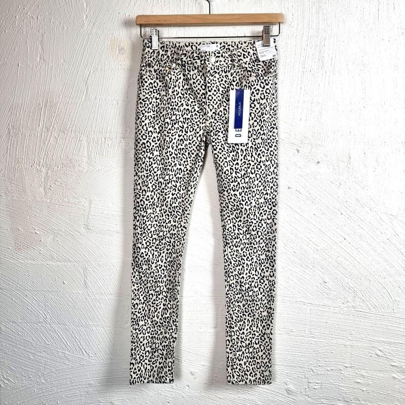 New TARGET Womens Jeans Size 10 Beige/Black Animal Print Stretch Denim Fitted