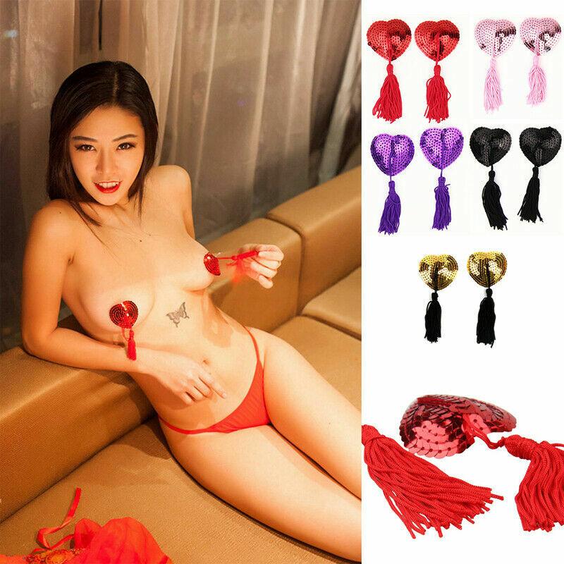 New Tassel Pasties Nipple Covers Stick On Breast Bra Lingerie Burlesque Tassle