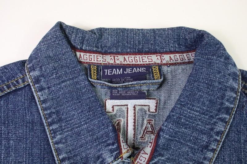 New Team Jeans Texas A&M Women's Jacket Aggie's Logo Embroidered Denim Large