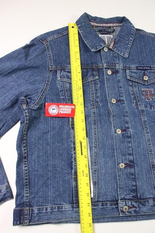 New Team Jeans Texas A&M Women's Jacket Aggie's Logo Embroidered Denim Large