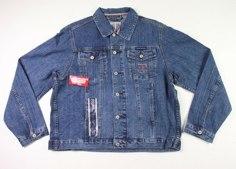 New Team Jeans Texas A&M Women's Jacket Aggie's Logo Embroidered Denim Large