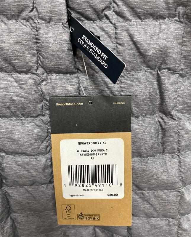 NEW The North Face Thermoball Eco Parka Grey Heather Women's Size XL