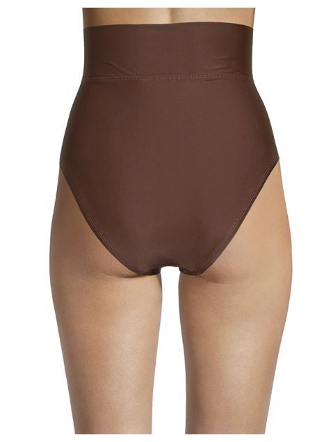 NEW Time & Tru Brown High Waist Fold Over Swim Bikini Bottom Plus Sz 1X 16W-18W