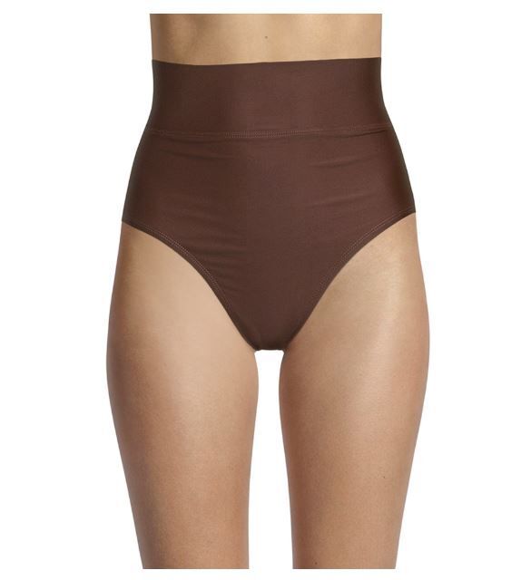 NEW Time & Tru Brown High Waist Fold Over Swim Bikini Bottom Plus sz 1X 16W-18W