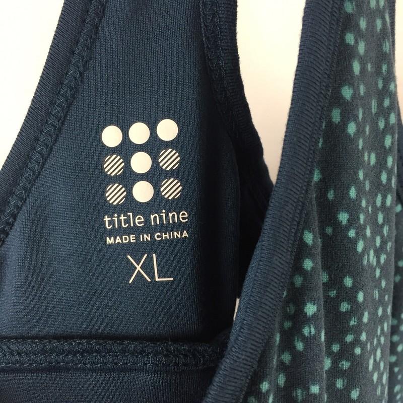 NEW Title Nine Updated Connelly Dress Activewear Size XL Built In Bra Blue
