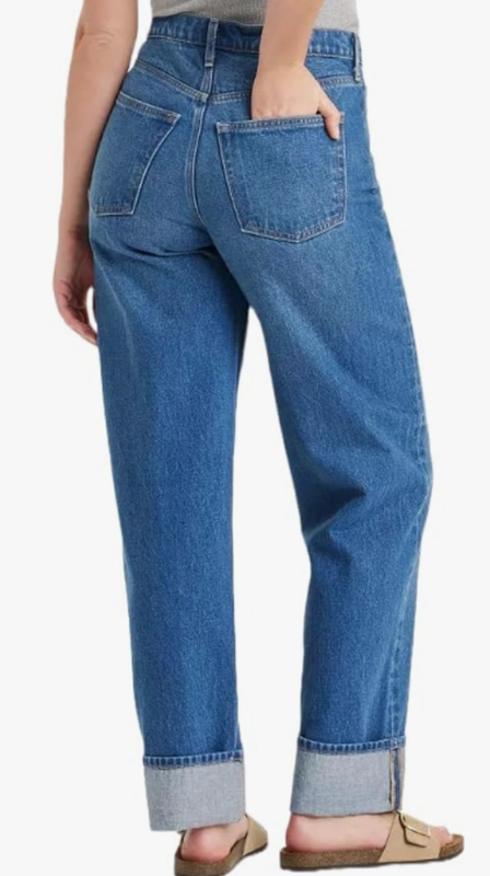 NEW Universal Thread Women's Mid Rise 90s Baggy Jeans Dark Wash Size 8
