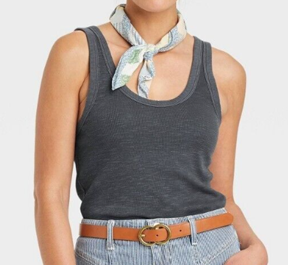 NEW Universal Thread Women's Ribbed Tank Top Steel Size Large