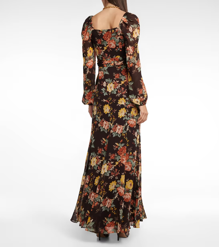NEW Veronica Beard Isra Multi-Print Silk Maxi Dress In Multi- Size 10