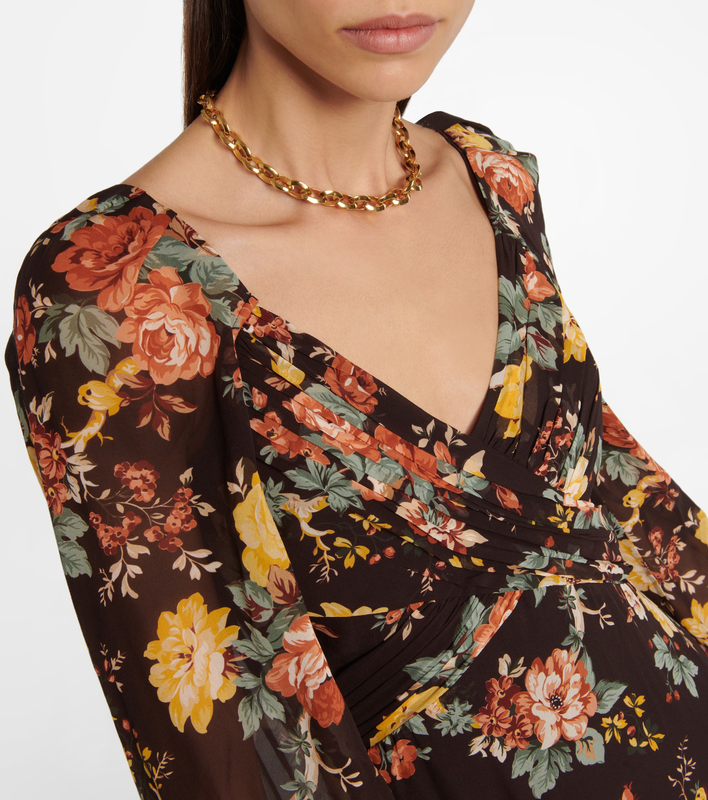 NEW Veronica Beard Isra Multi-Print Silk Maxi Dress In Multi- Size 10