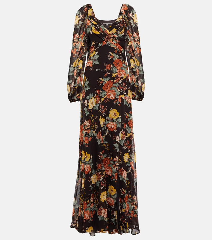 NEW Veronica Beard Isra Multi-Print Silk Maxi Dress in multi- size 10
