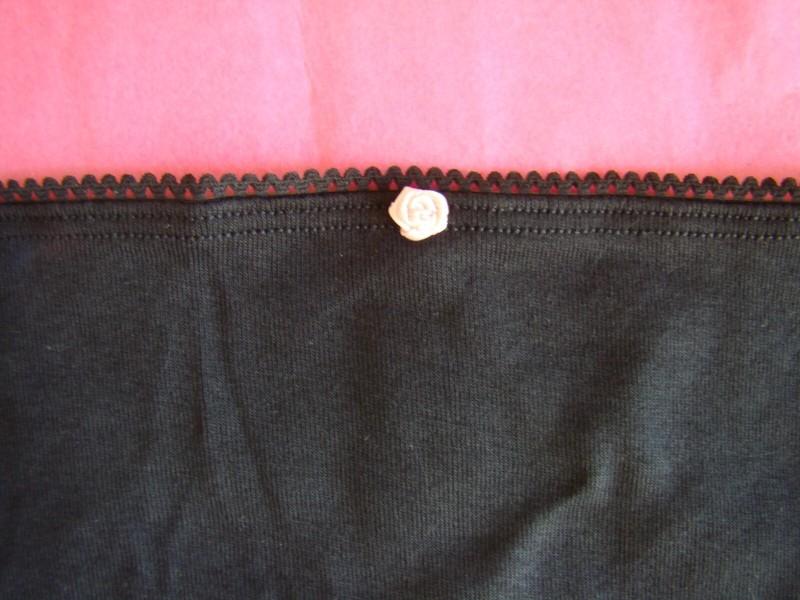 New Victoria’s Secret Black Cotton With Pink Front Ribbon Shortie Panties