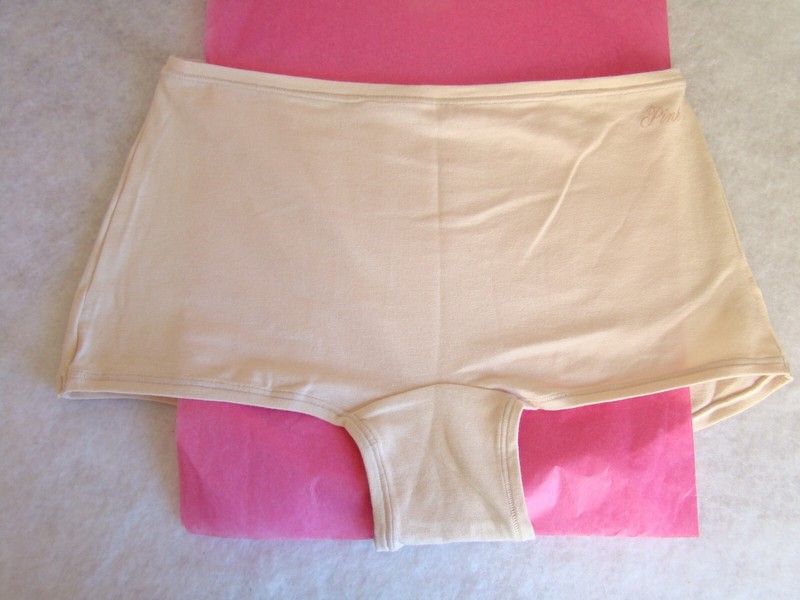 New Victoria’s Secret PINK Logo Natural Skin Tone Cotton Boyshort Panty