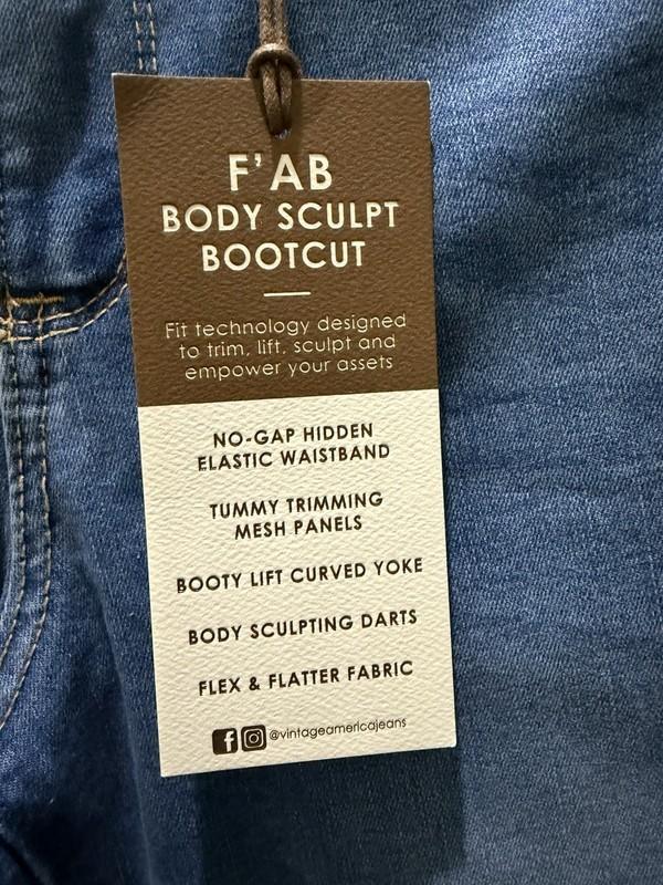 New Vintage America F’AB Body Sculpt Boot Jeans. Size 8/29. Great Casual Jeans