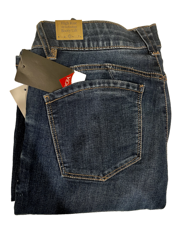 NEW W TAGS DEMOCRACY SIZE 6 HIGH RISE ITTY BITTY BOOT CUT BLUE DENIM JEANS