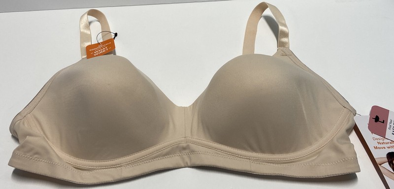 NEW WARNER'S Simply Perfect Underwire Contour Poke-Free BRA - Size Large Beige