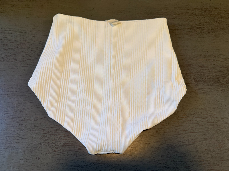 NEW White Ribbed L SPACE Swimsuit Bikini Bottom Size Small