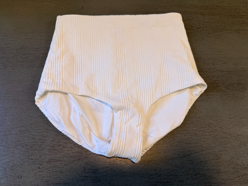 NEW white ribbed L SPACE swimsuit bikini bottom size small