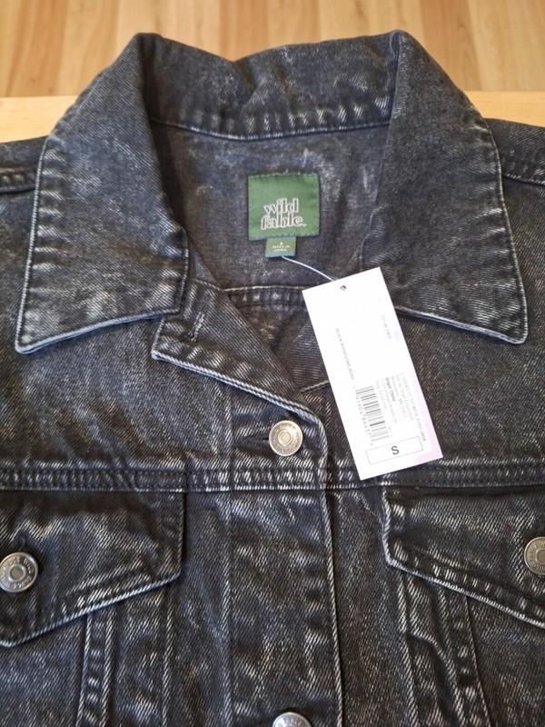 NEW Wild Fable Women’s Oversized Denim Jacket - Black Wash - Size Large