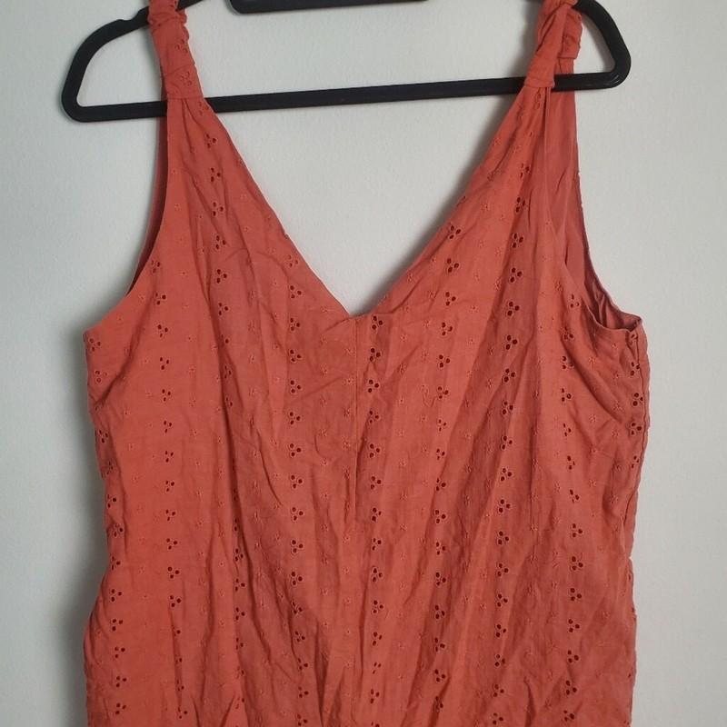New Wishlist Apparel Rust Orange Brick Sleeveless Romper Womens Size Medium
